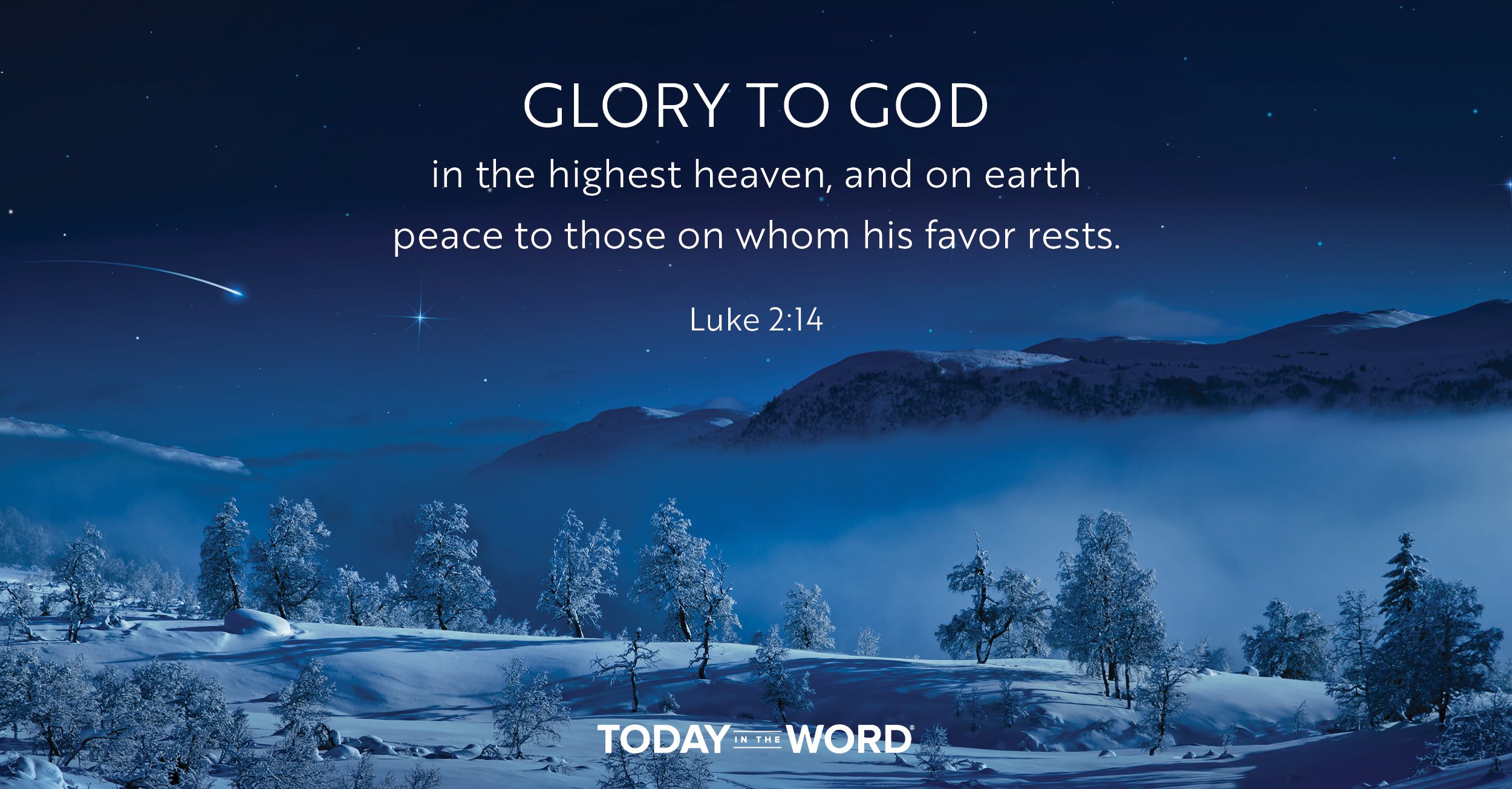 Daily Devotional Bible Verse | Luke 2:14 Glory to God in the highest heaven, and on earth peace to those on whom his favor rests.