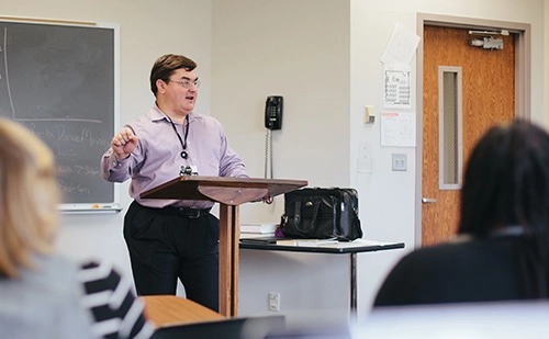 Today in the Word author Brad Baurain teaching at Moody Bible Institute